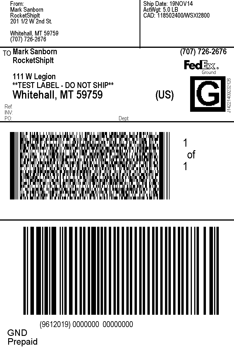 FedEx PNG Shipping Label