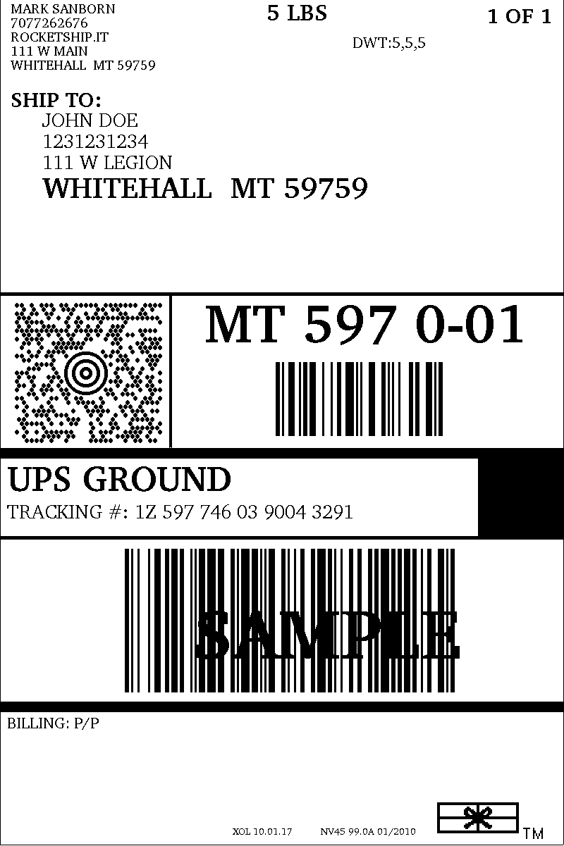 Ups Label Template Word